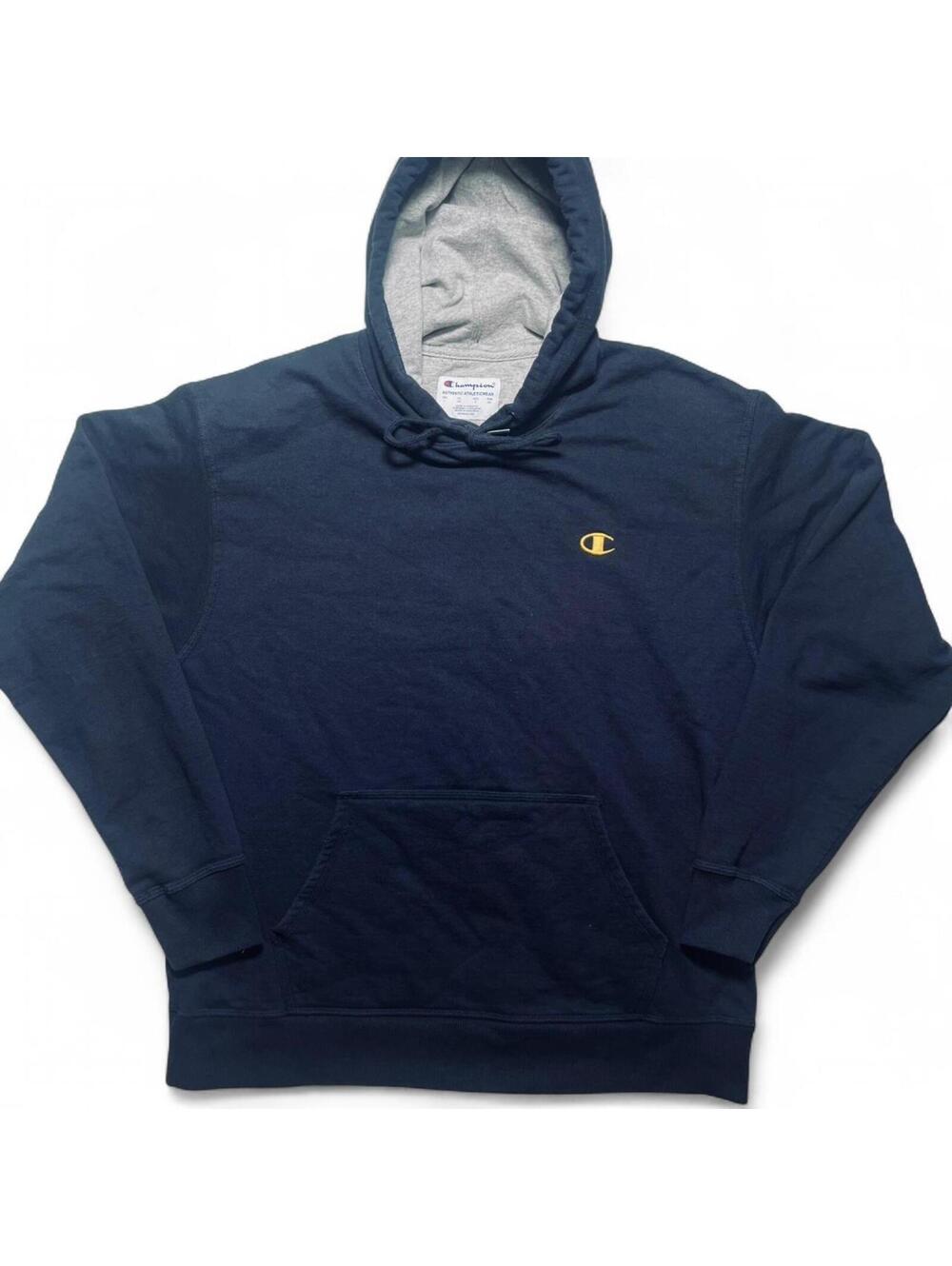 Champion Navy Blue Pullover Hoodie Men Large Oversized
